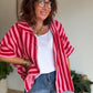 Chemise Rayée Gaze de Coton Rose & Rouge