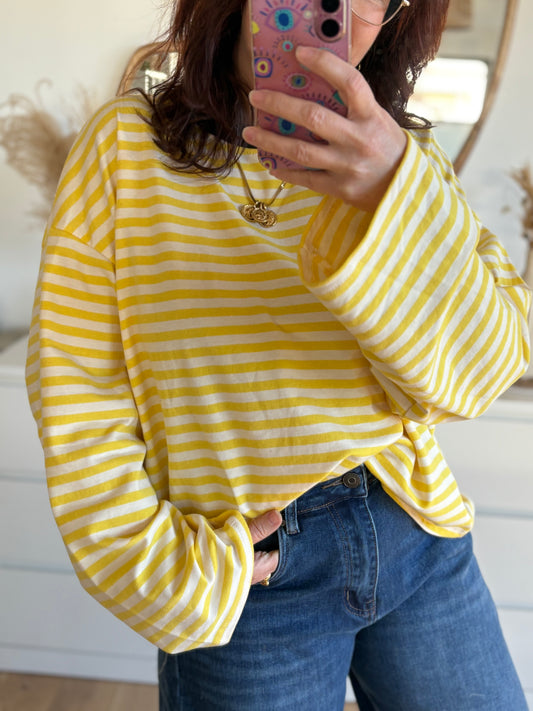 Marinière Gina  jaune et écru