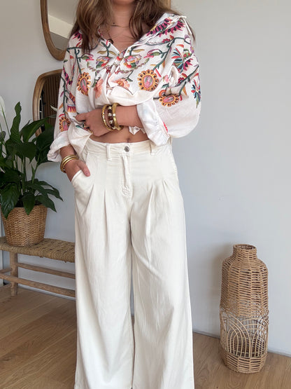 Pantalon large ,léger écru