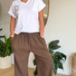 Pantalon palazzo gaze de coton choco