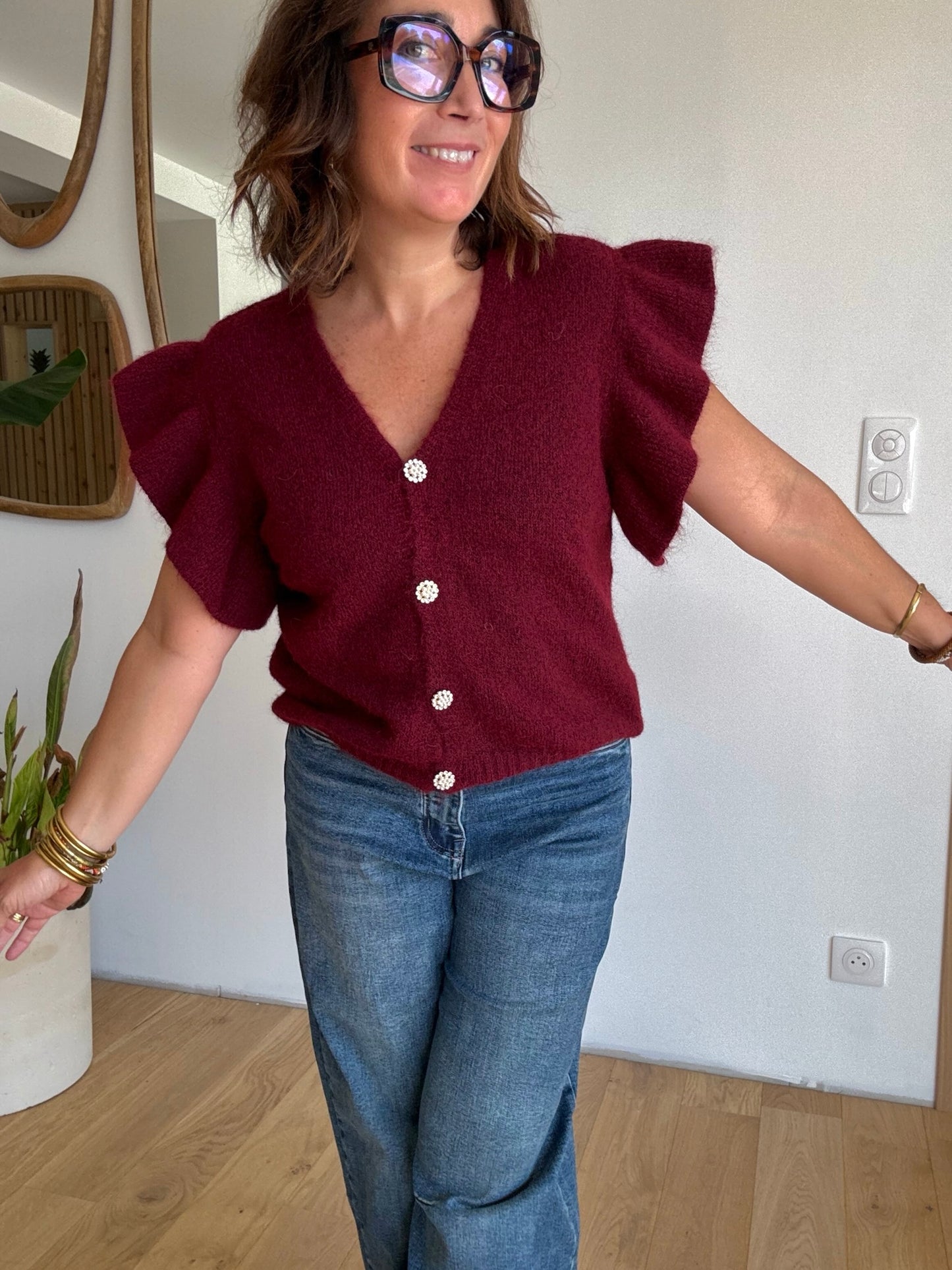 Gilet Lucette Bordeaux