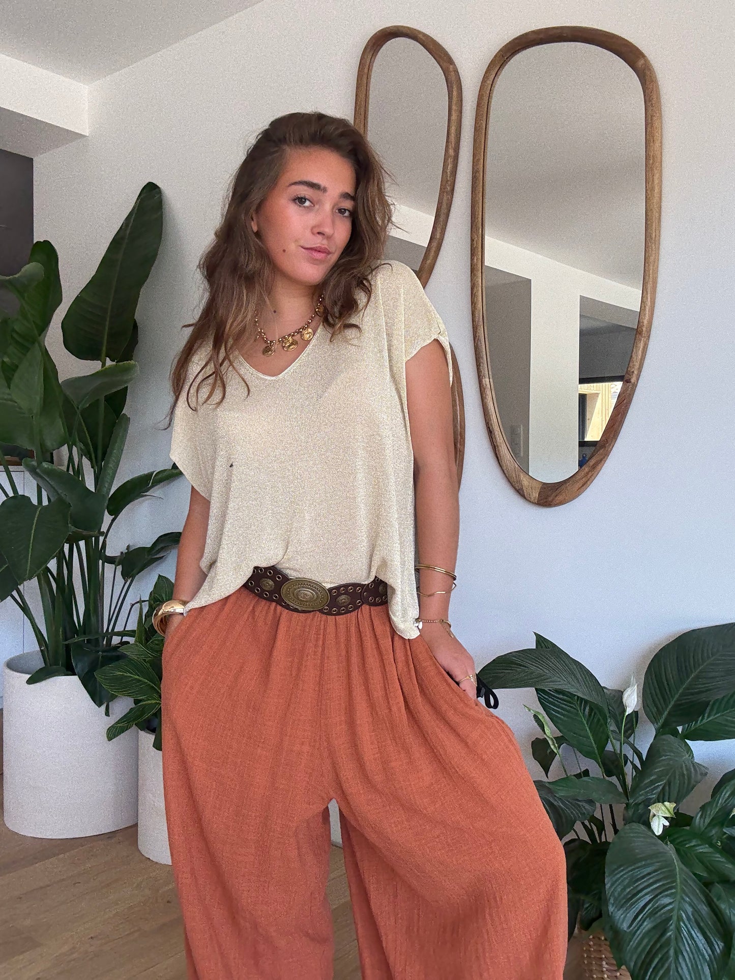 Pantalon Jasmine Brique