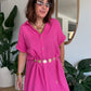 Robe chemise en gaze de coton fuchsia🩷