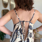 Robe longue marine satinée