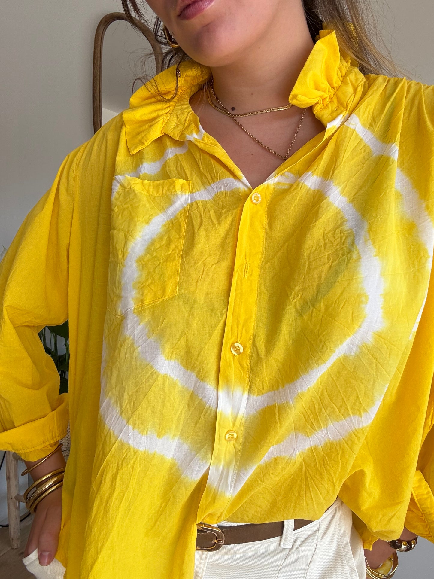 Chemise Tie and Dye jaune