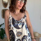 Robe longue marine satinée