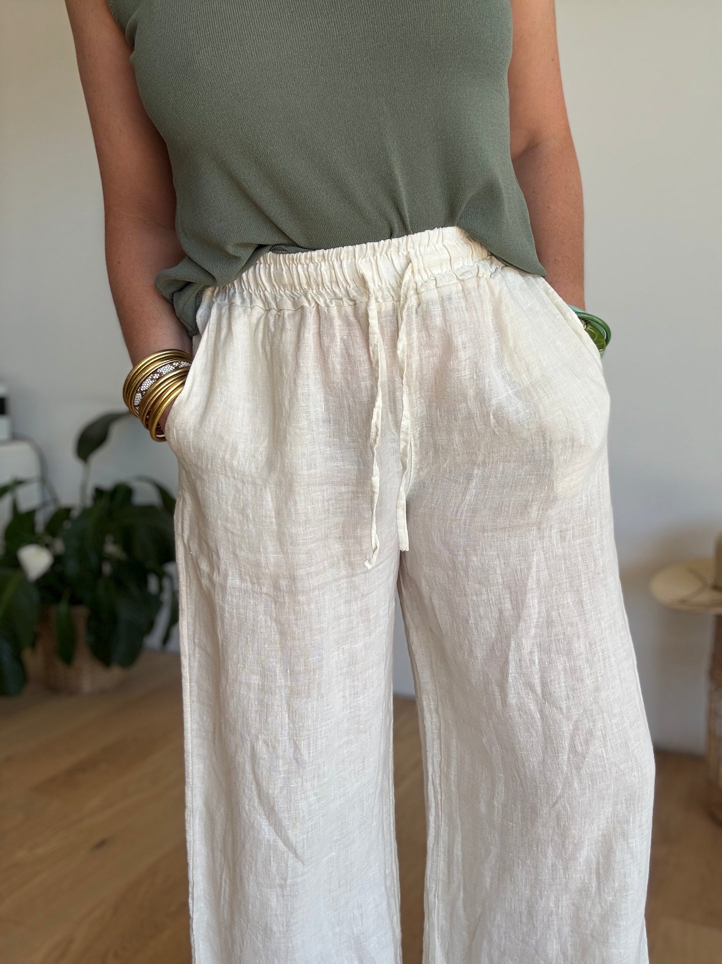 Pantalon lin écru