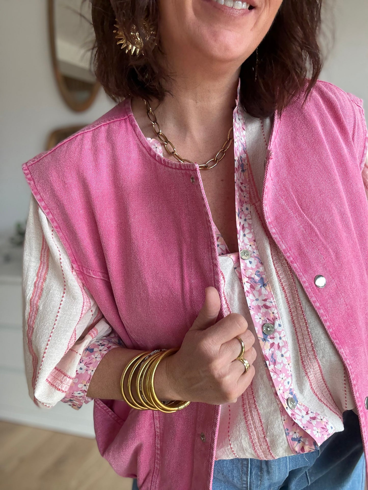 Veste sans manche LIZZIE rose