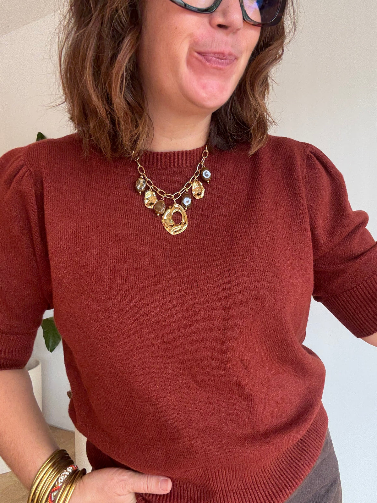 Pull Caroline rouille