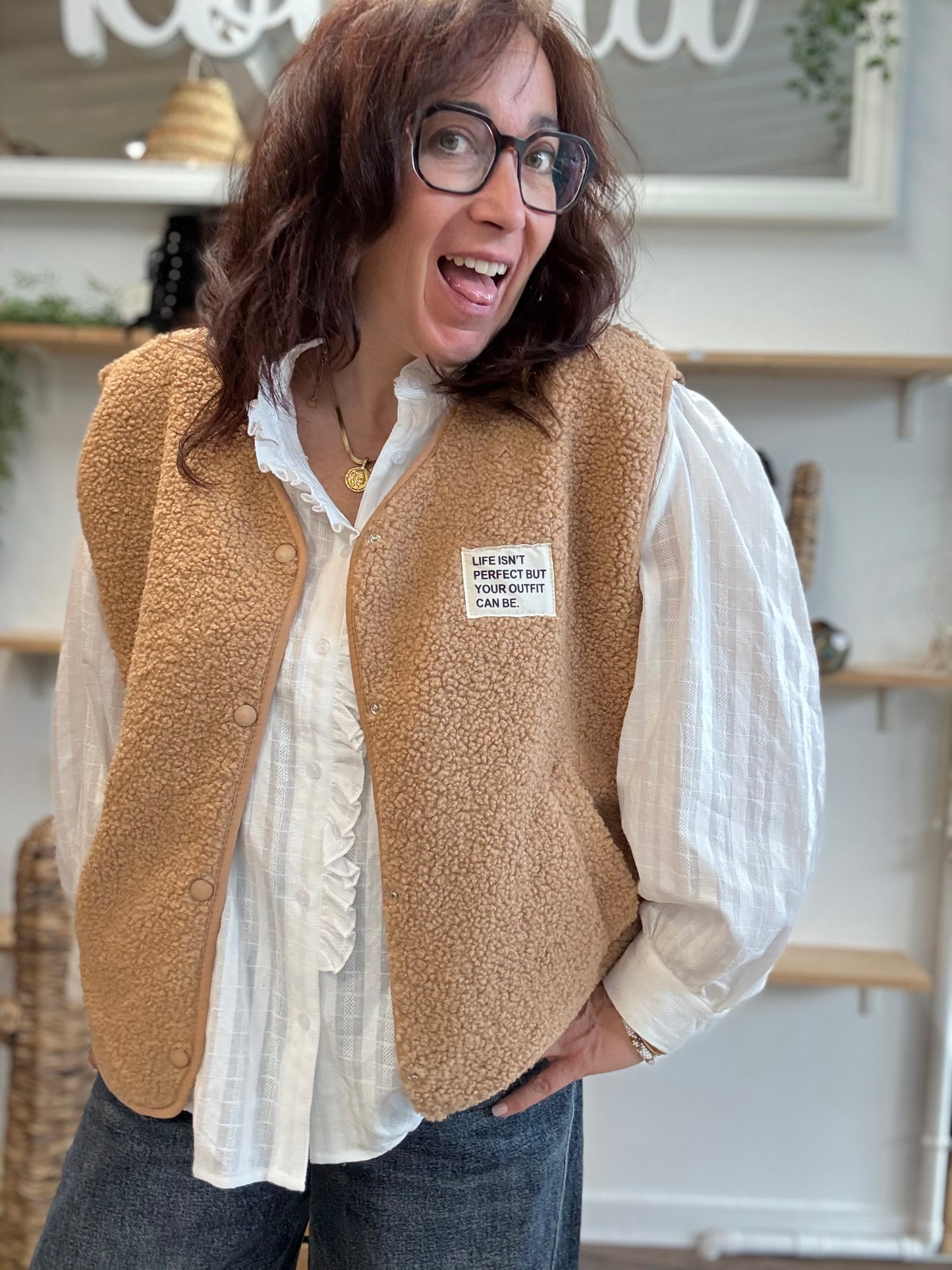 Veste Teddy camel