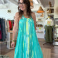 Robe SAMBAIA vert et jaune fluo