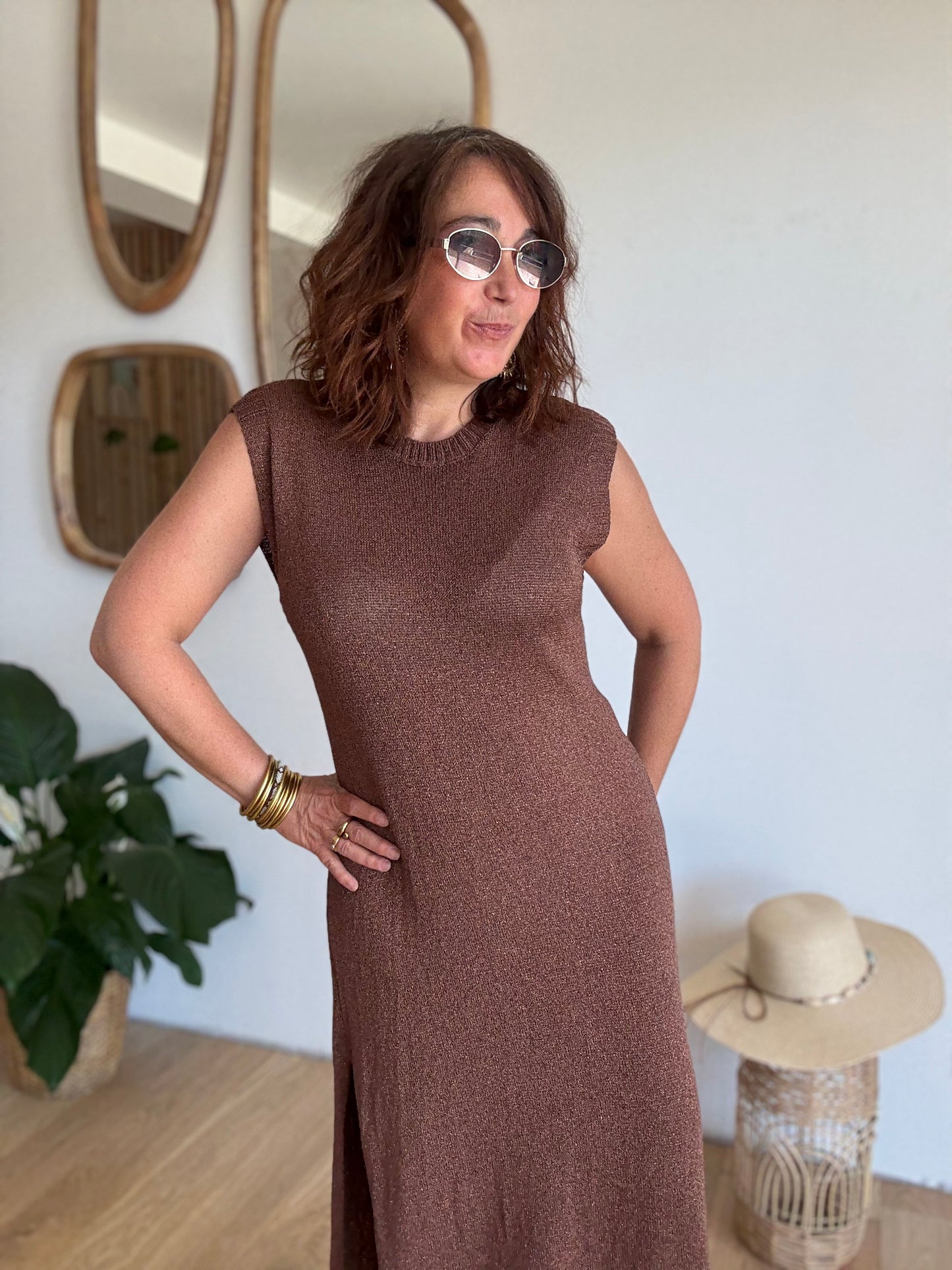 Robe Glow choco doré