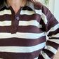 Polo rayé chocolat