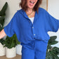 Chemise gaze de coton bleu roi