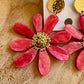 Boucles d’oreilles fleurs roses XXL – Acier inoxydable
