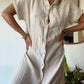 Robe chemise Gaze de Coton Beige