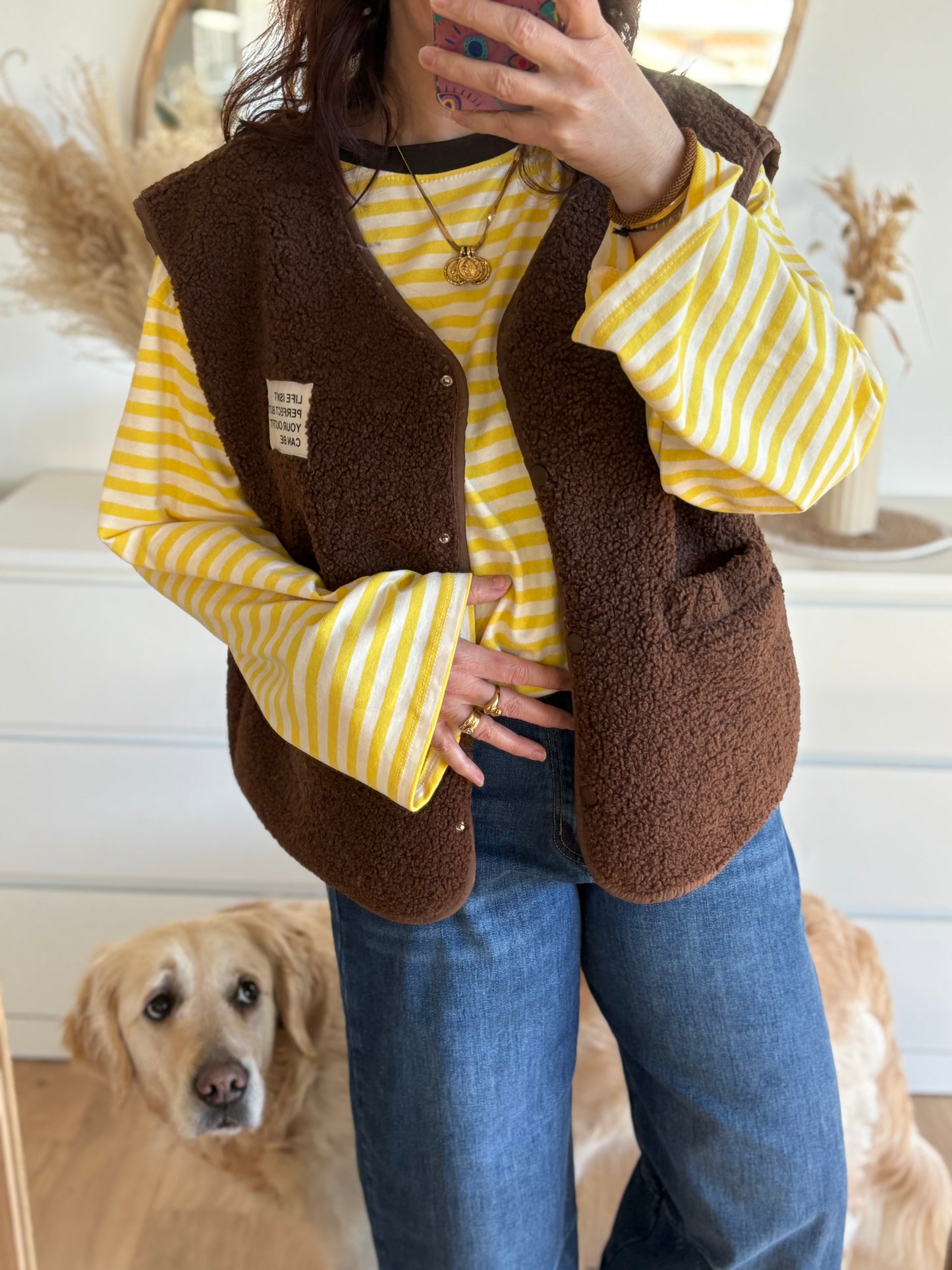 Marinière Gina  jaune et écru