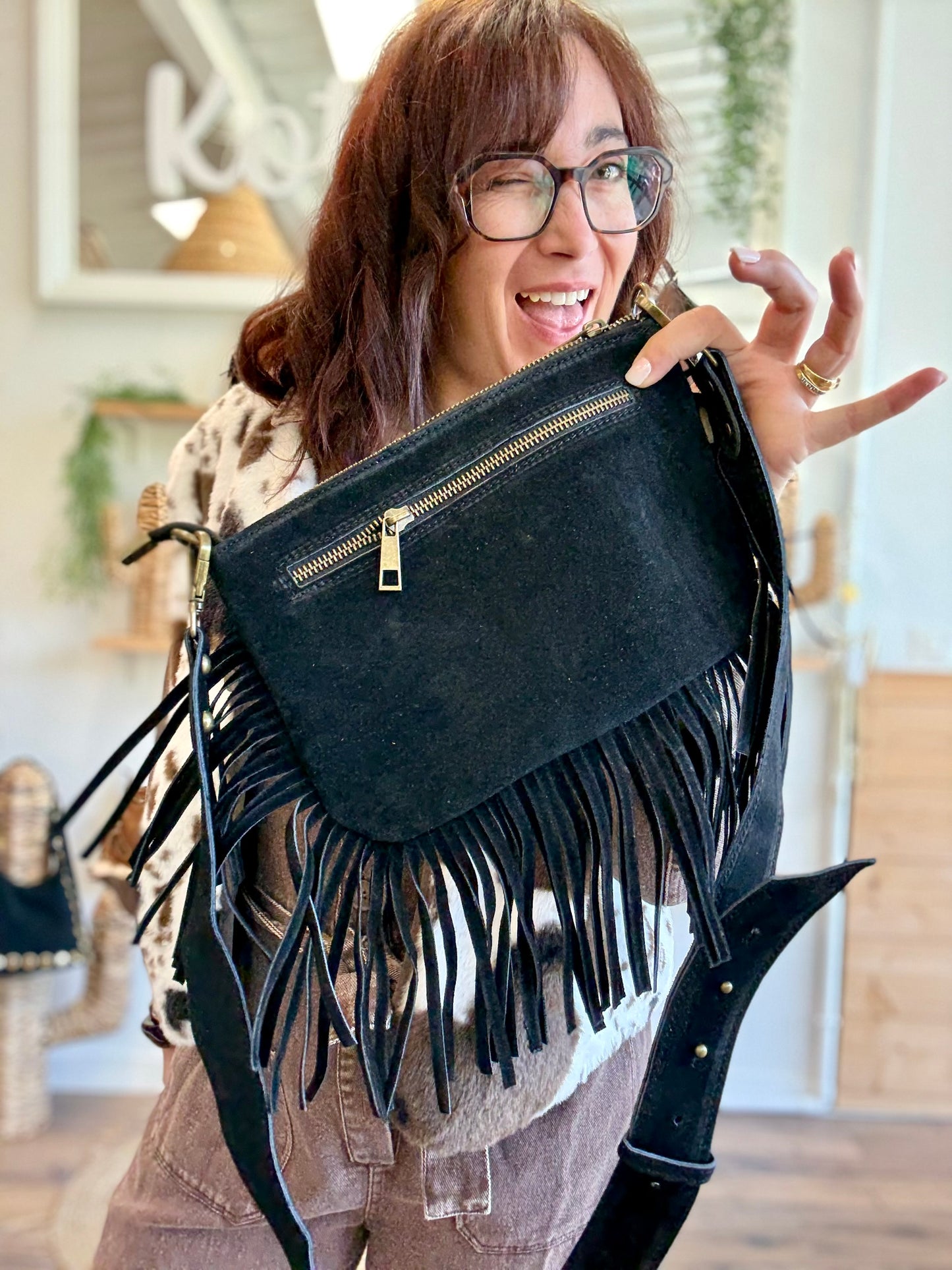 Sac à franges noir