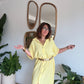 Robe chemise gaze de coton jaune