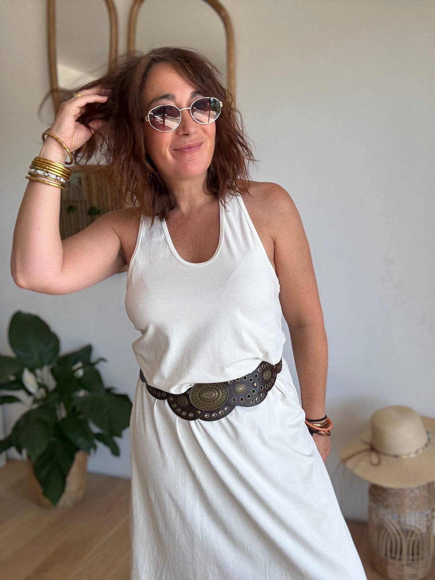 Robe débardeur écru