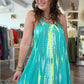 Robe SAMBAIA vert et jaune fluo