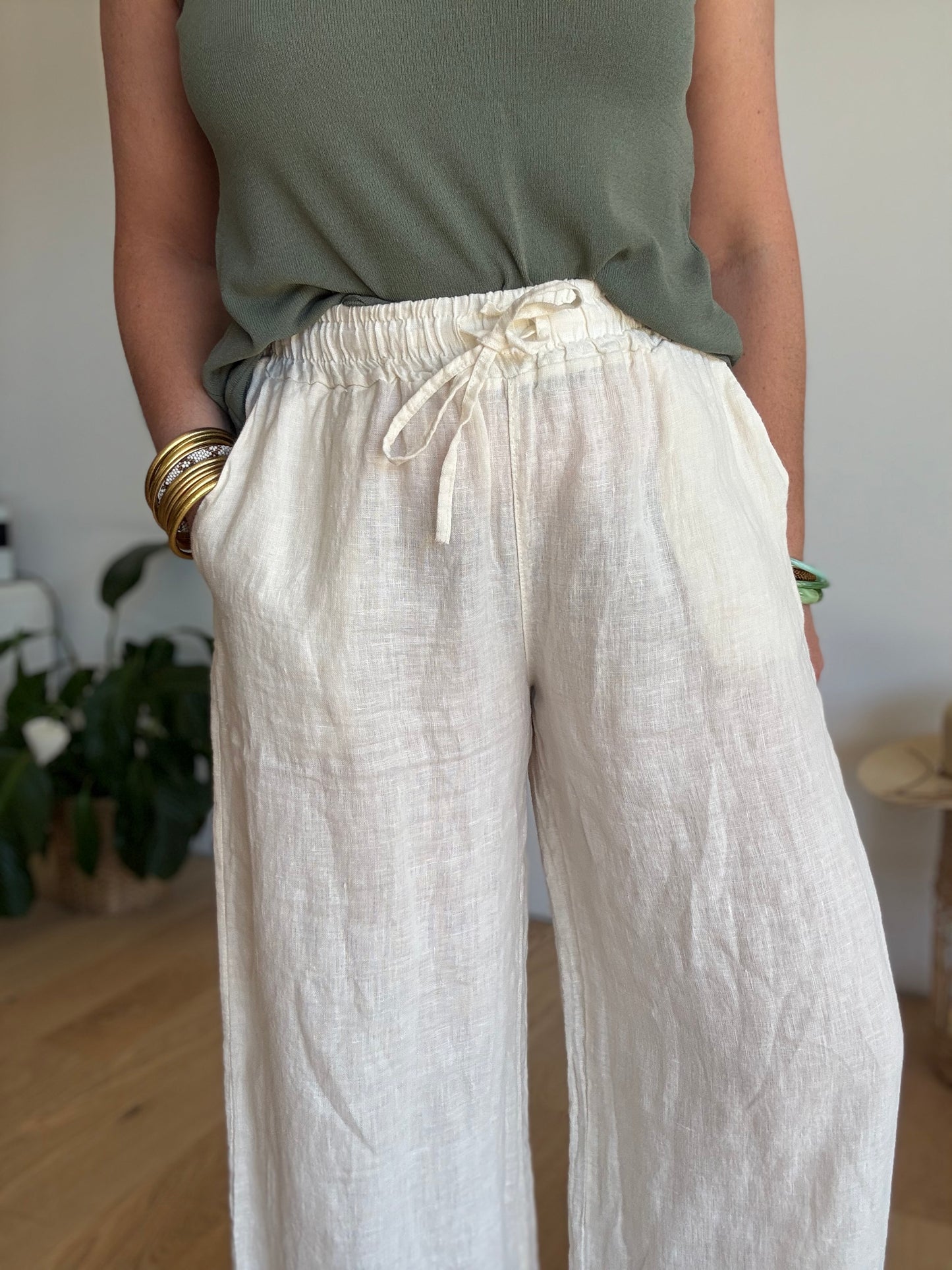 Pantalon lin écru