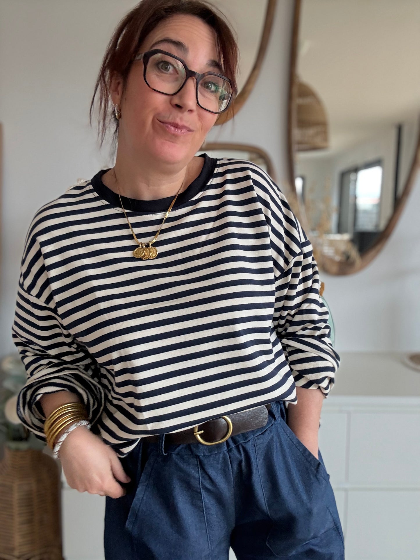 Marinière Gina Marine écru