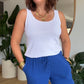 Pantalon palazzo gaze de coton bleu roi