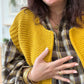 Gilet sans manches cow girl moutarde