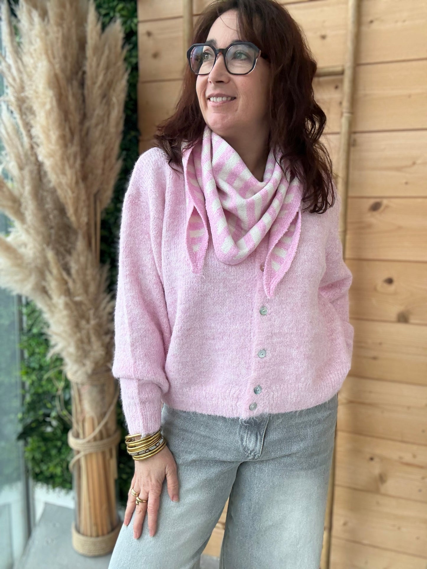 Gilet Mila rose pale