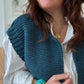 Gilet sans manches cow girl bleu