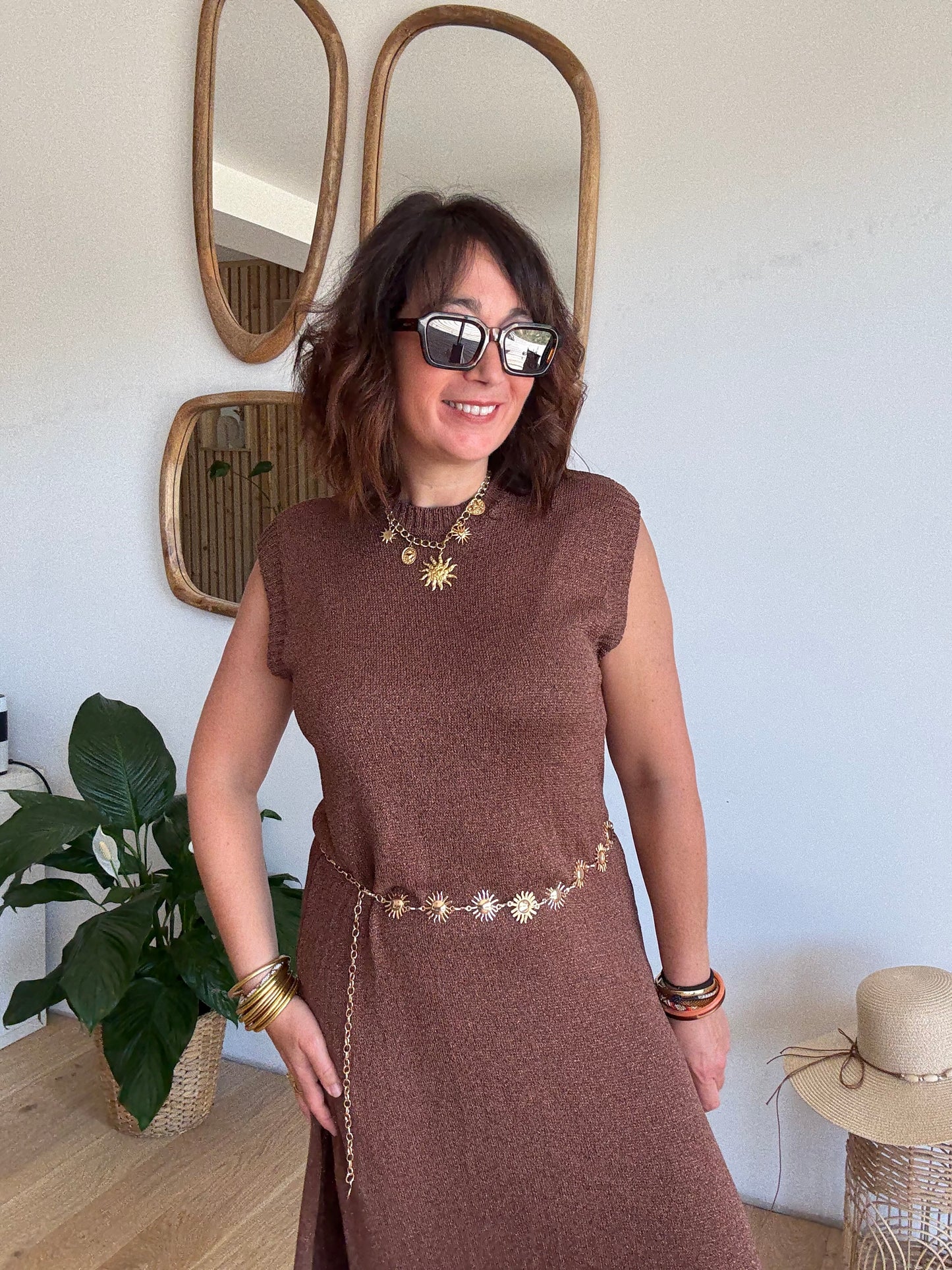 Robe Glow choco doré