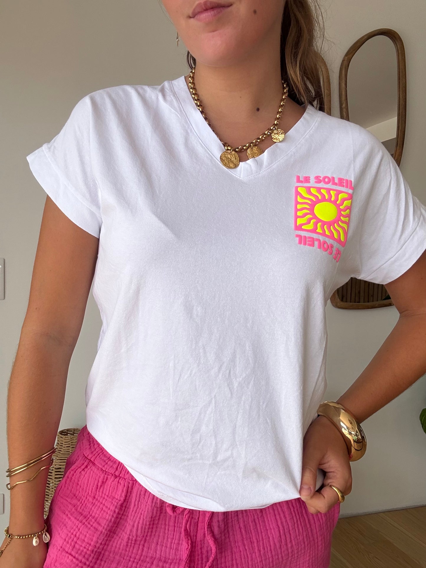 Tee shirt soleil fluo
