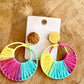 Boucles d’oreilles éventail multicolore