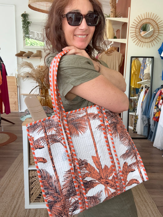 Cabas jungle orange
