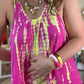 Robe SAMBAIA Fuchsia jaune fluo