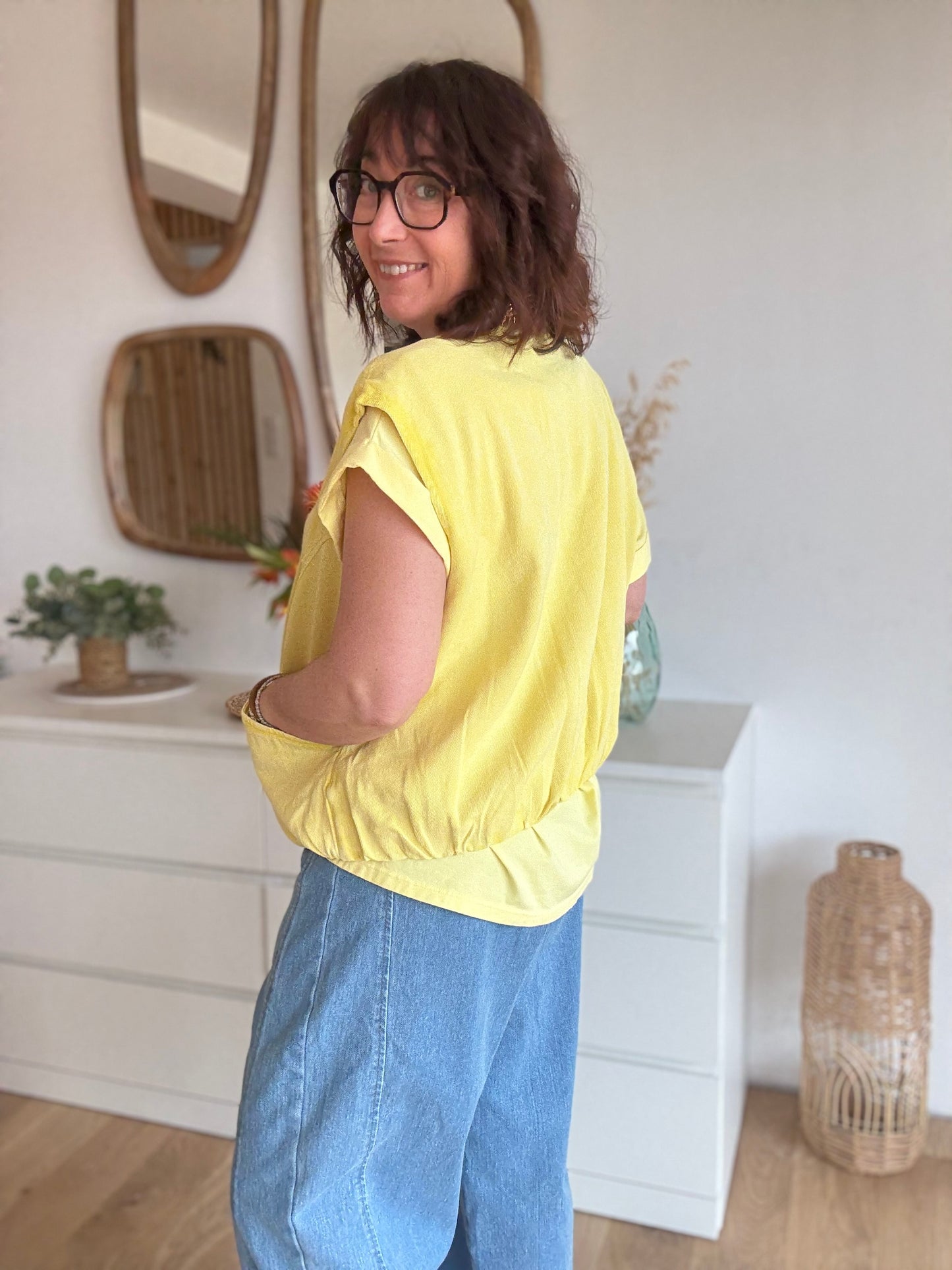 Veste sans manches LIZZIE jaune