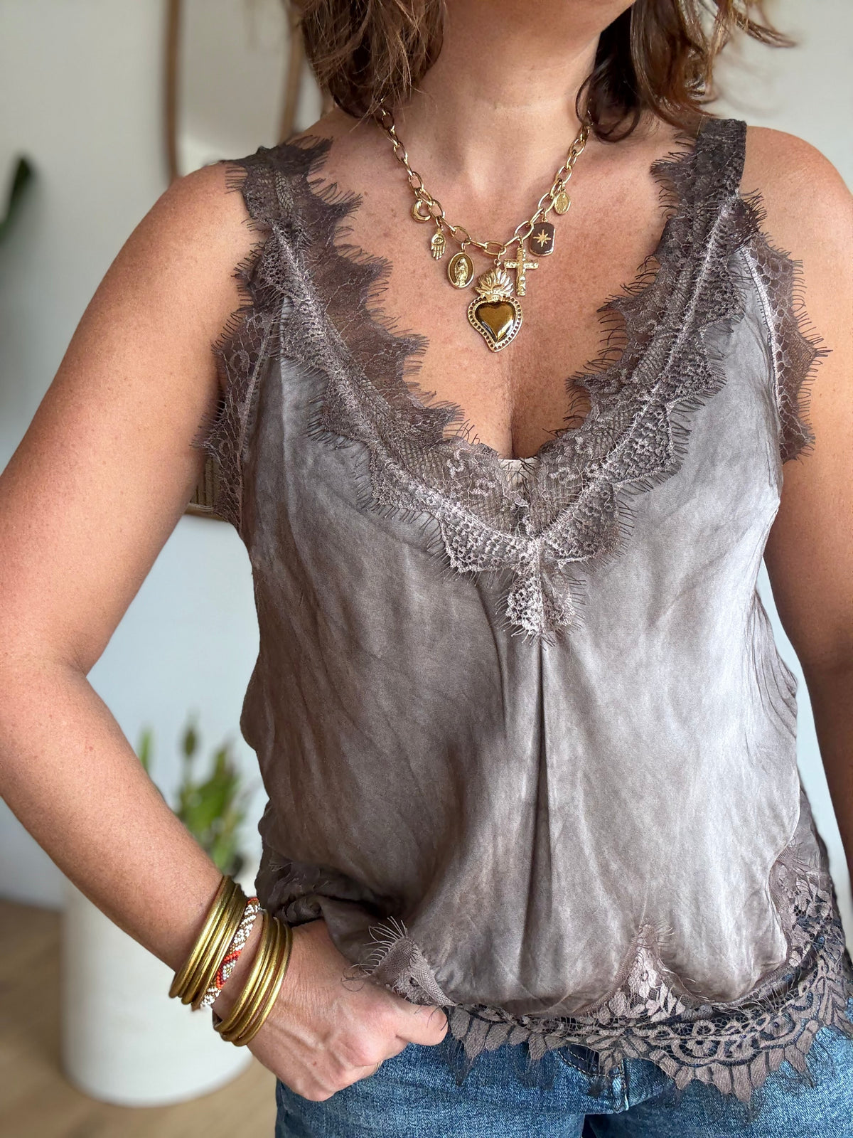 Top Alba dentelle choco