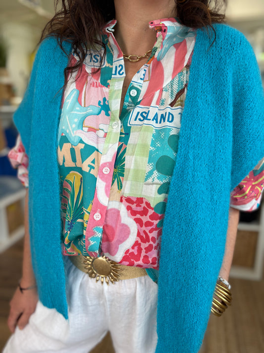 Gilet sans manches turquoise