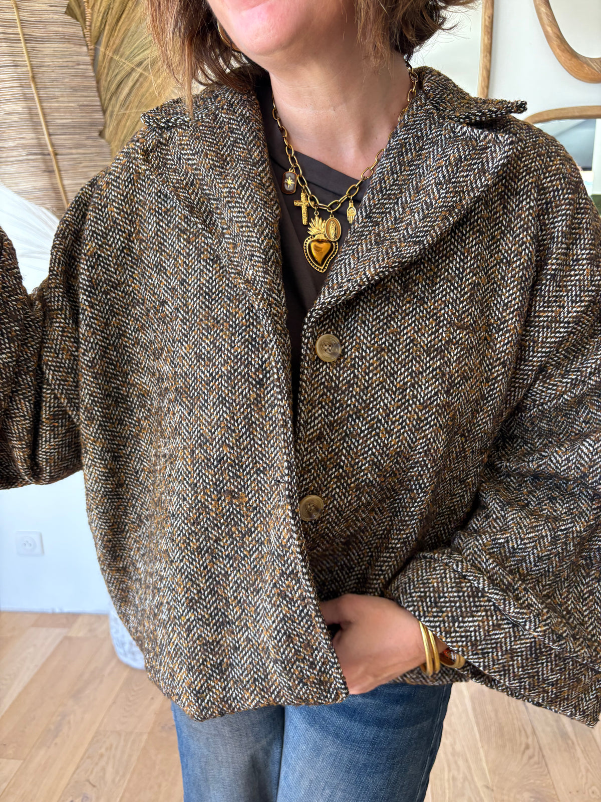Veste tweed Charlie Marron