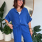 Chemise gaze de coton bleu roi