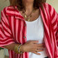 Chemise Rayée Gaze de Coton Rose & Rouge