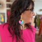 Boucles d’oreilles éventail multicolore
