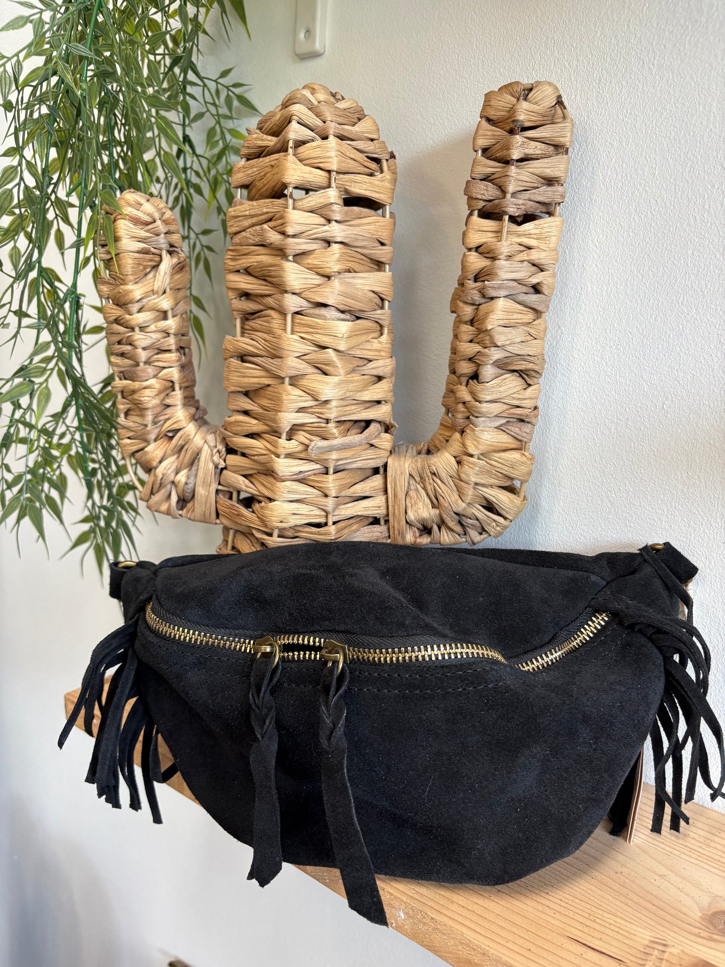 Banane cuir daim noir