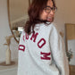 Sweat Dog Mom gris clair /bordeaux