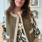 Veste sherpa kaki