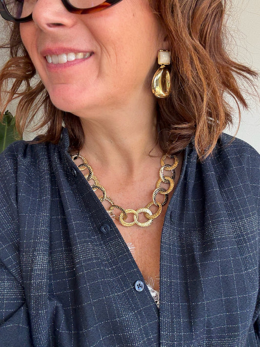 Boucles Alma doré écru