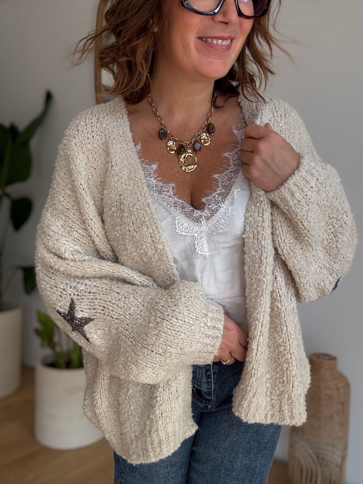 Gilet Doudou étoile écru