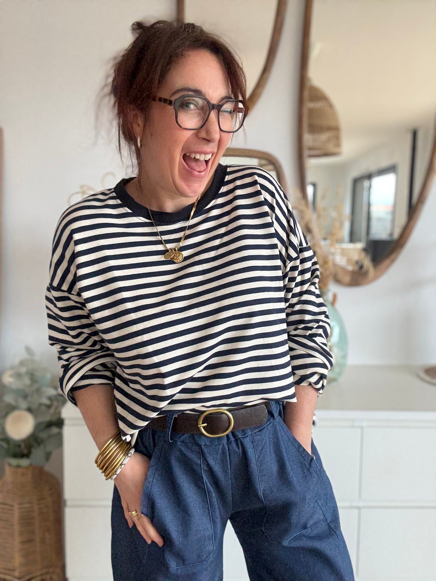 Marinière Gina Marine écru