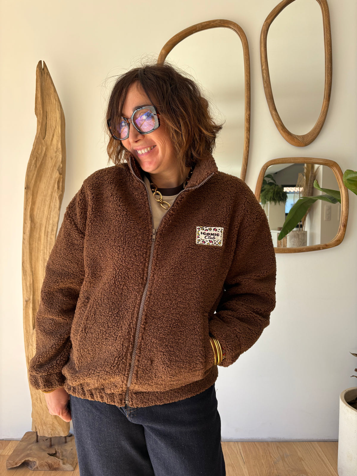 Veste Teddy Marron